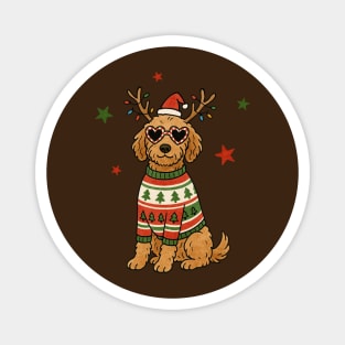 Golden doodle Christmas Dog Magnet